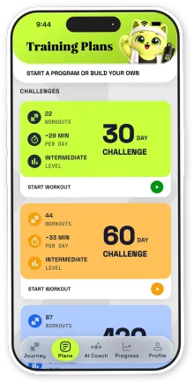 Dumbly training plans screen